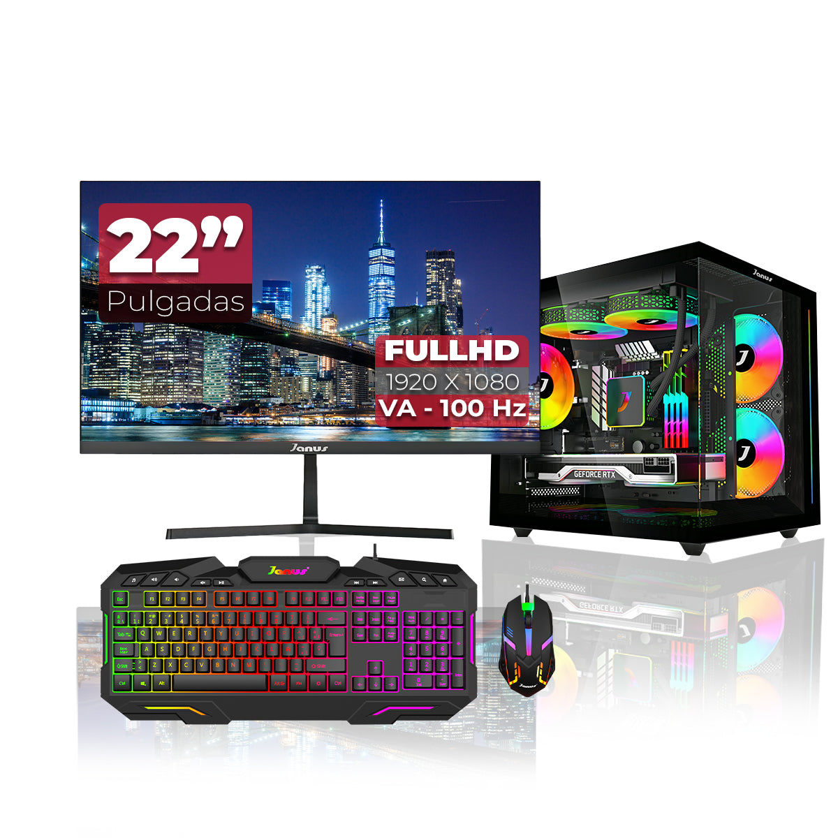 Computador Gamer Janus Amd Ryzen 5 5600Gt Memoria Ram 16Gb Rgb Ssd 512Gb M.2   Board B550M-C Wifi    Fuente Janus 400W