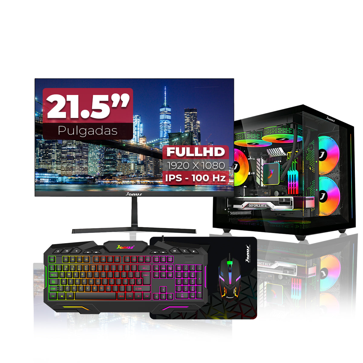 Computador Gamer Janus INTEL CORE I5 12400 MEMORIA RAM 16GB RGB DDR5 SSD 512GB M.2   Board B760M-HDV/M.2   Disipador ARGB FUENTE Janus 400W