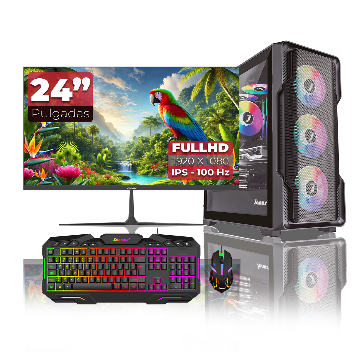 Computador Gamer Janus Amd Ryzen 5 4600G Memoria Ram 16Gb Ssd 512Gb M.2   Board A520M    Fuente Janus 350W
