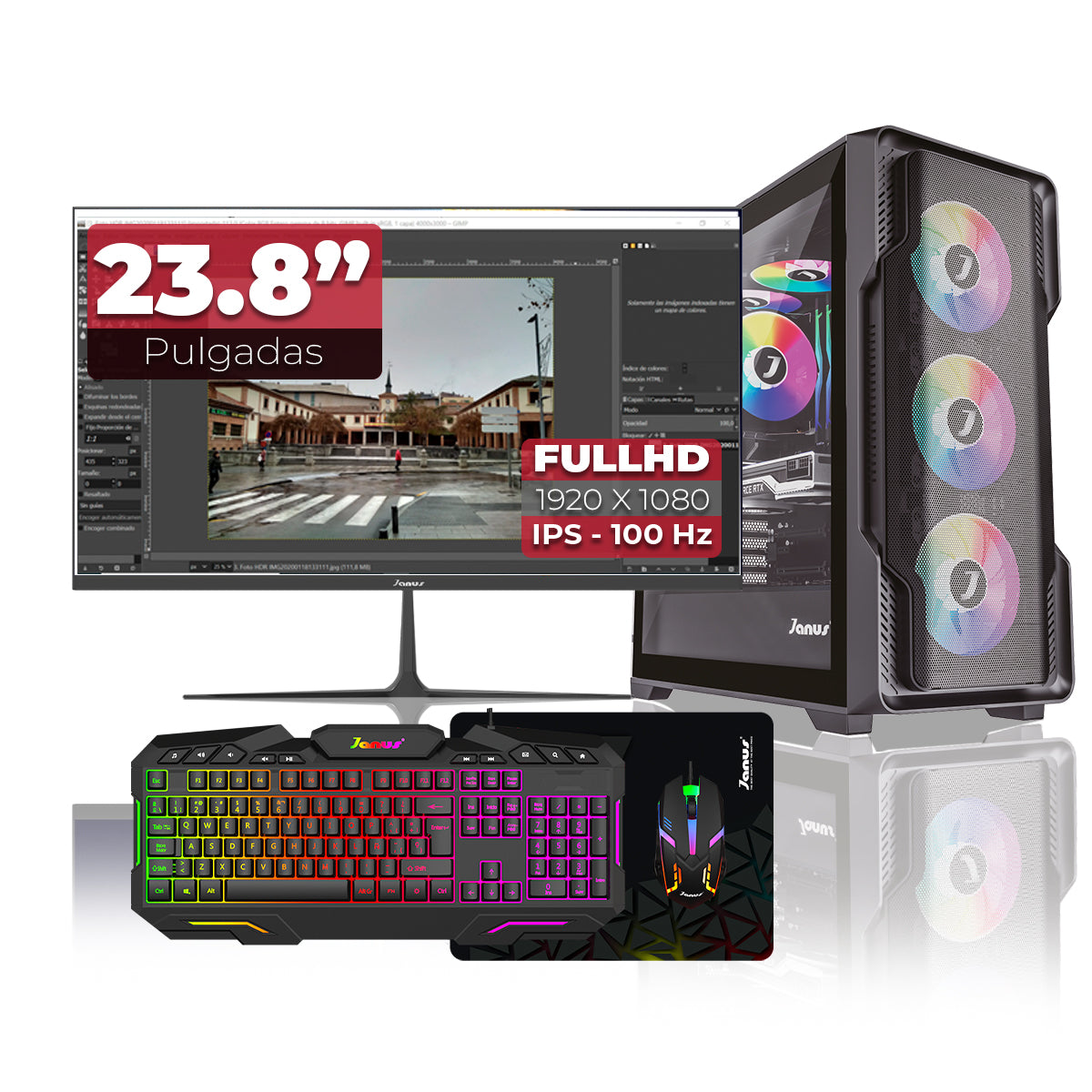 Computador Gamer Janus AMD RYZEN 5 4600G MEMORIA RAM 16GB SSD 512GB M.2   Board A520M-A PRO    FUENTE Janus 350W