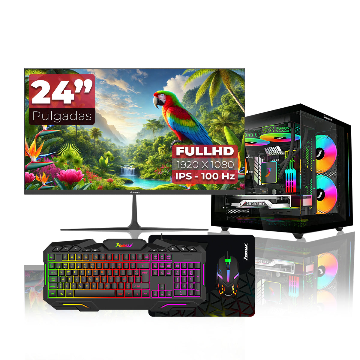 Computador Gamer Janus INTEL CORE I5 12400 MEMORIA RAM 16GB RGB DDR5 SSD 512GB M.2   Board B760M-HDV/M.2   Disipador ARGB FUENTE Janus 400W