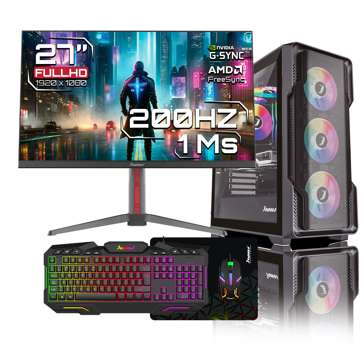 Computador Gamer Janus AMD RYZEN 5 4600G MEMORIA RAM 16GB SSD 512GB M.2   Board A520M-A PRO    FUENTE Janus 350W