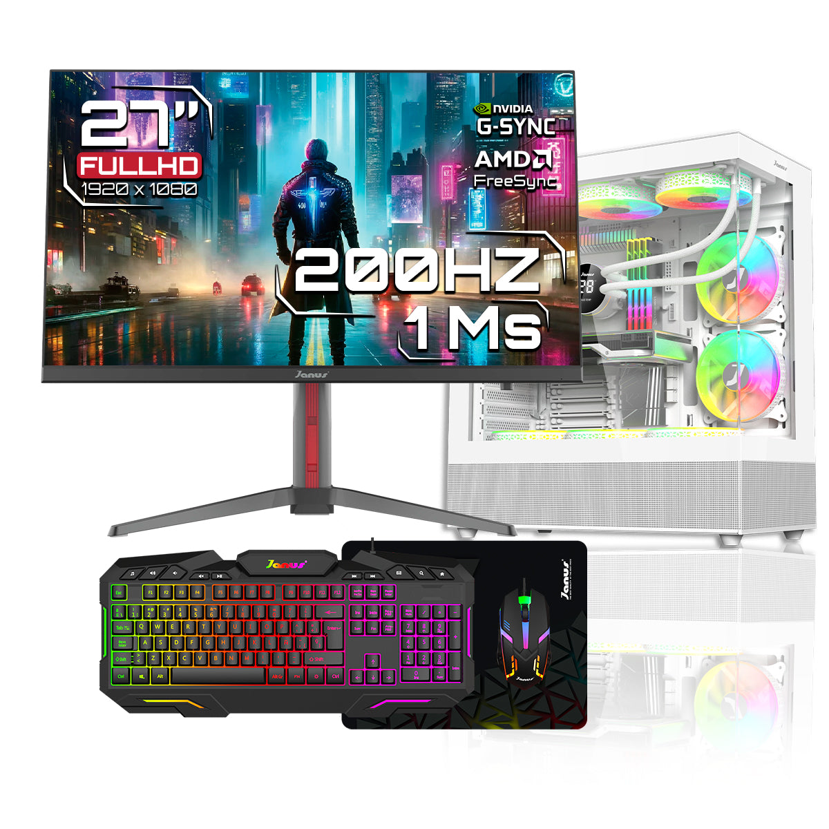 Computador Gamer Janus AMD RYZEN 5 5600GT MEMORIA RAM 16GB RGB SSD 512GB M.2   Board A520M-AC WIFI    FUENTE Janus 400W