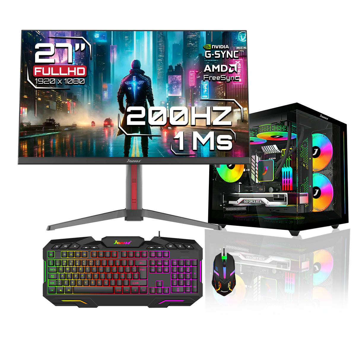 Computador Gamer Janus Amd Ryzen 5 5600Gt Memoria Ram 16Gb Rgb Ssd 512Gb M.2   Board B550M-C Wifi    Fuente Janus 400W
