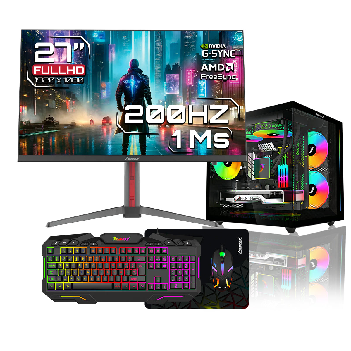 Computador Gamer Janus INTEL CORE I5 12400 MEMORIA RAM 16GB RGB DDR5 SSD 512GB M.2   Board B760M-HDV/M.2   Disipador ARGB FUENTE Janus 400W