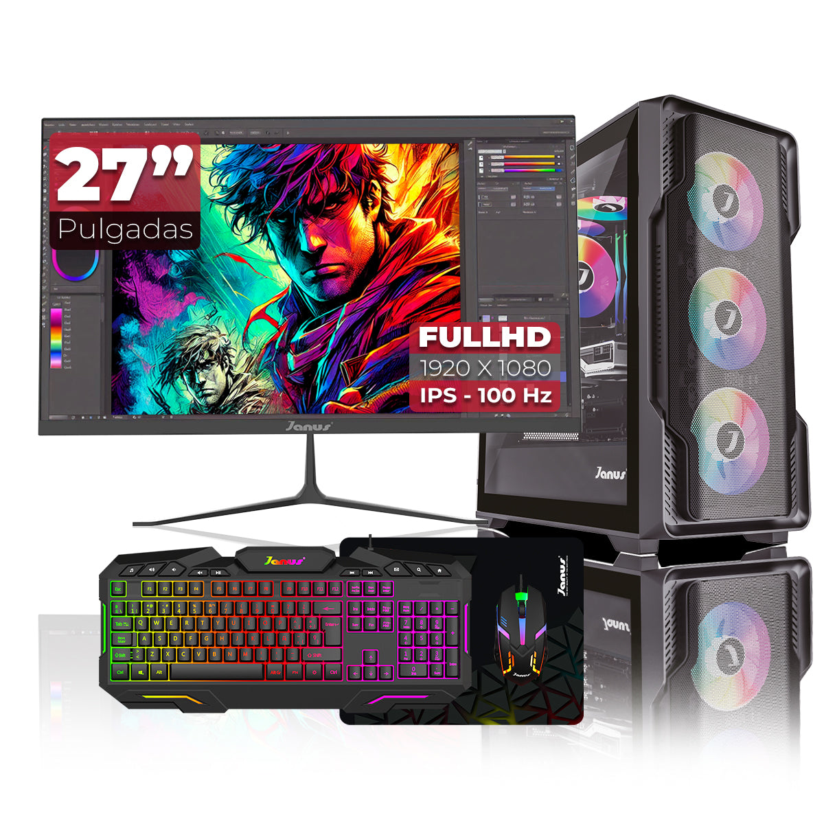 Computador Gamer Janus AMD RYZEN 5 4600G MEMORIA RAM 16GB SSD 512GB M.2   Board A520M-A PRO    FUENTE Janus 350W