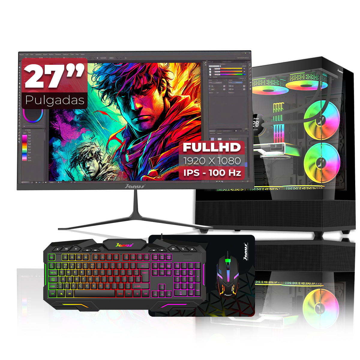 Computador Gamer Janus AMD RYZEN 5 4655G MEMORIA RAM 16GB SSD 512GB M.2   Board A520M    FUENTE Janus 400W