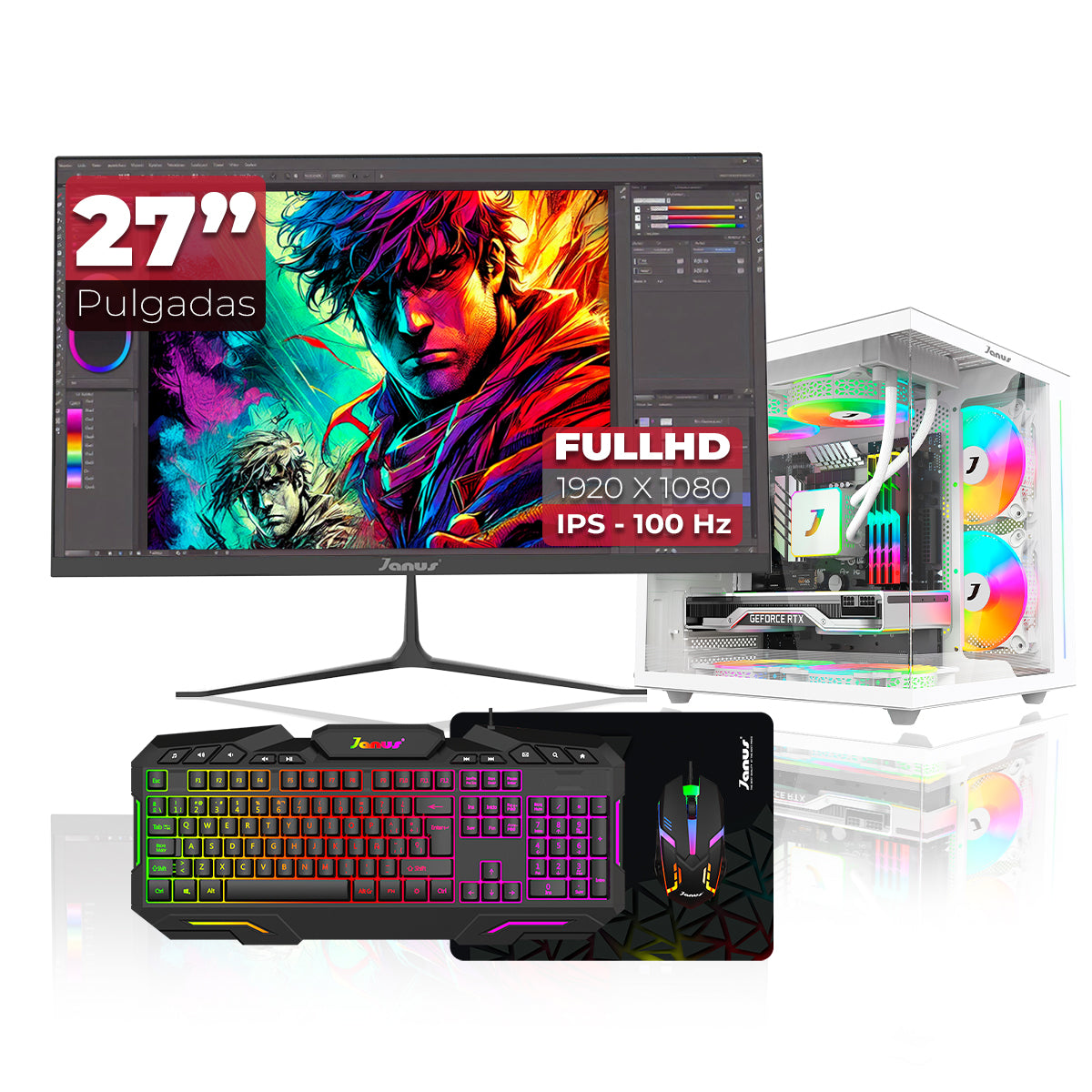 Computador Gamer Janus Amd Ryzen 5 5600Gt Memoria Ram 16Gb Rgb Ssd 512Gb M.2   Board A520M    Fuente Janus 350W