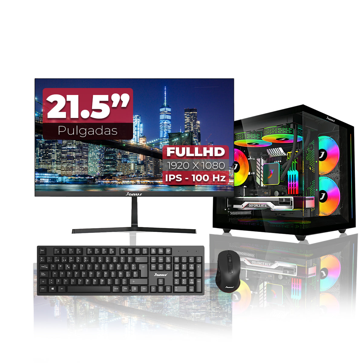 Computador Gamer Janus AMD RYZEN 5 5600GT MEMORIA RAM 16GB RGB SSD 512GB M.2   Board A520M   Disipador ARGB FUENTE Janus 850W + 80 BRONZE