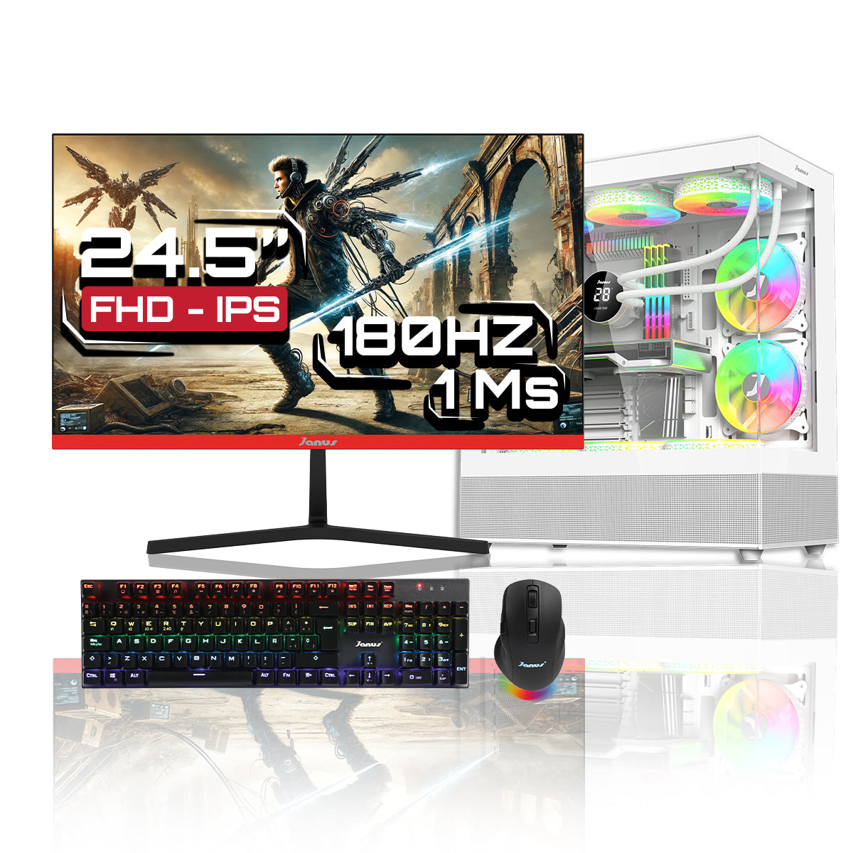 Computador Gamer Janus AMD RYZEN 9 9900X MEMORIA RAM 32GB RGB DDR5 SSD 1TB M.2   Board B850M-X WIFI   Refrigeracion Liquida 360MM NEGRA FUENTE Janus 650W 80 PLUS BRONZE