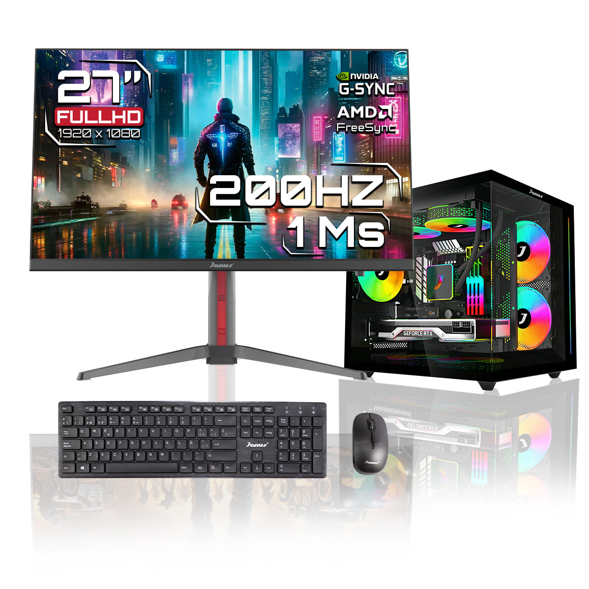 Computador Gamer Janus INTEL CORE I7 14700 MEMORIA RAM 16GB RGB DDR5 SSD 512GB M.2   Board B760M-C WIFI    FUENTE Janus 850W + 80 BRONZE