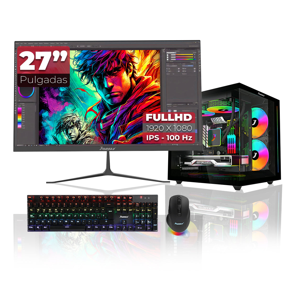 Computador Gamer Janus AMD RYZEN 5 8500G MEMORIA RAM 32GB RGB DDR5 SSD 512GB M.2   Board B850M-X WIFI    FUENTE Janus 850W + 80 BRONZE