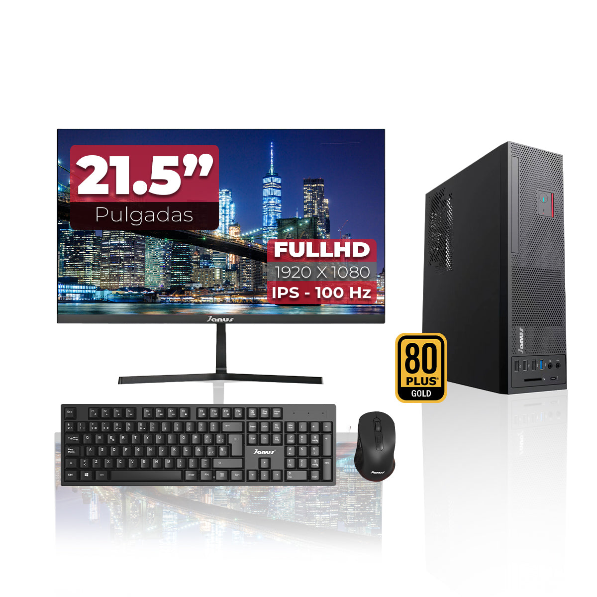 Workstation Janus INTEL CORE I3 10100 MEMORIA RAM 16GB SSD 512GB M.2   Board H470M-HVS    FUENTE Janus 300W 80 + GOLD