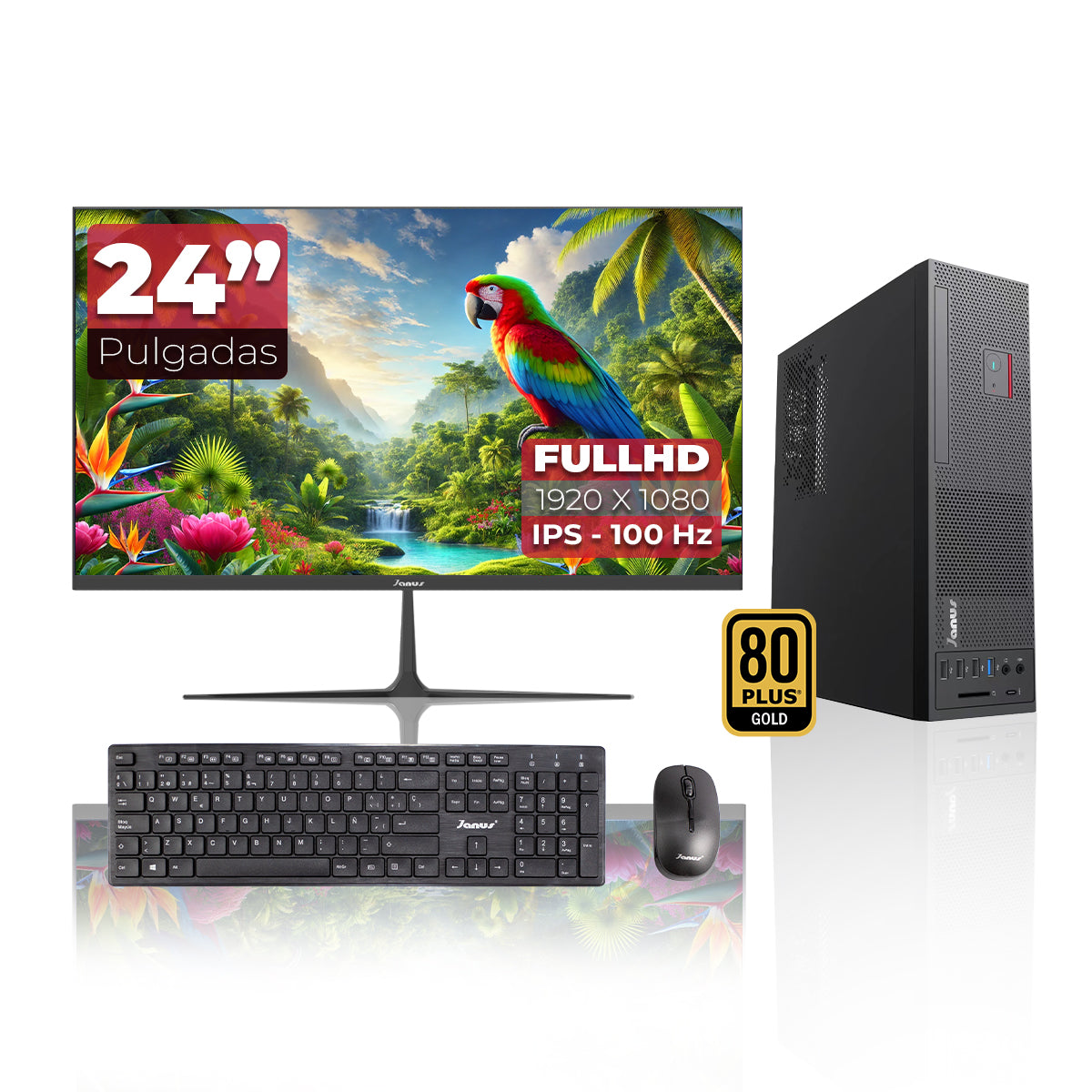 WORKSTATION JANUS INTEL CORE I5 14400 MEMORIA RAM 16GB SSD 512GB M.2   BOARD H610M    FUENTE JANUS 300W 80 + GOLD