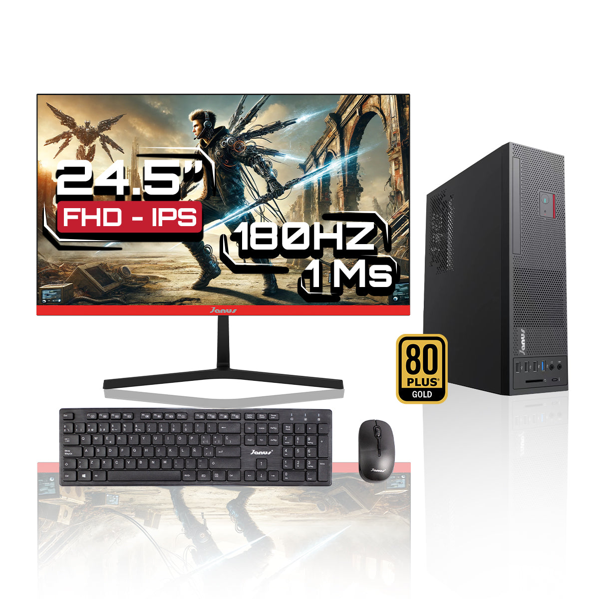 WORKSTATION JANUS INTEL CORE I5 14400 MEMORIA RAM 16GB SSD 512GB M.2   BOARD H610M    FUENTE JANUS 300W 80 + GOLD