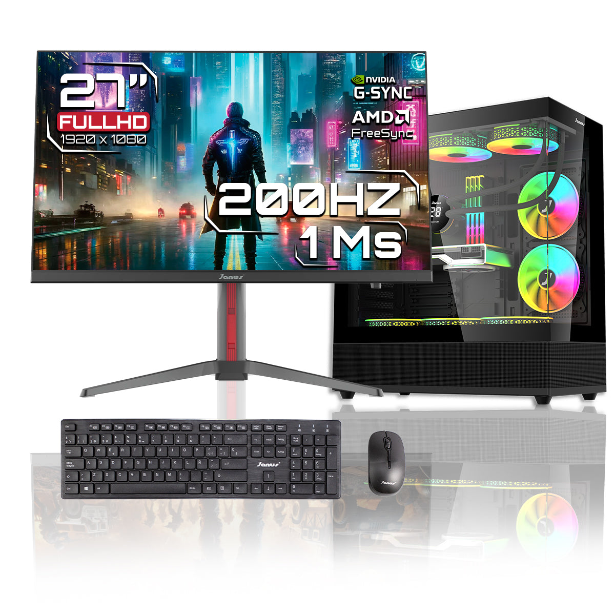Computador Gamer Janus AMD RYZEN 5 5600GT MEMORIA RAM 16GB RGB SSD 512GB M.2   Board A520M   Disipador ARGB FUENTE Janus 850W + 80 BRONZE
