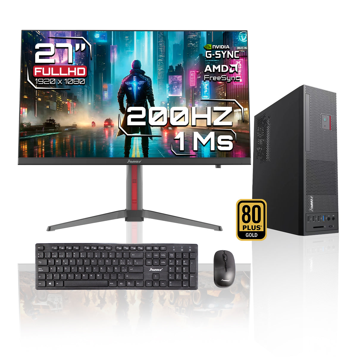 WORKSTATION JANUS INTEL CORE I5 14400 MEMORIA RAM 16GB SSD 512GB M.2   BOARD H610M    FUENTE JANUS 300W 80 + GOLD