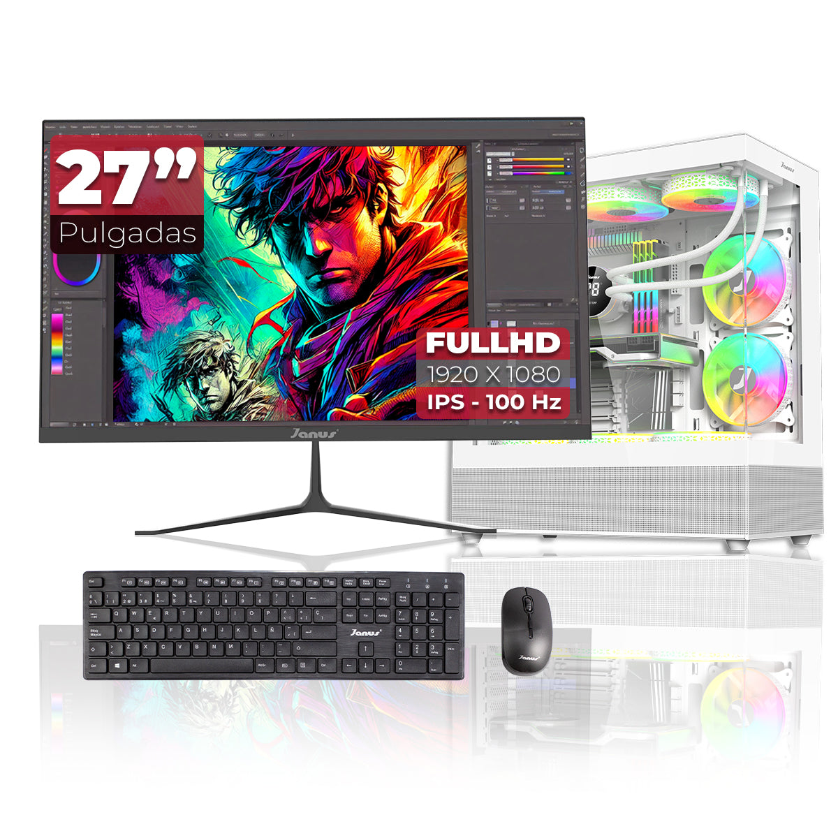 Computador Gamer Janus AMD RYZEN 5 5600GT MEMORIA RAM 16GB RGB SSD 512GB M.2   Board A520M-A PRO   Disipador ARGB FUENTE Janus 650W 80 PLUS BRONZE