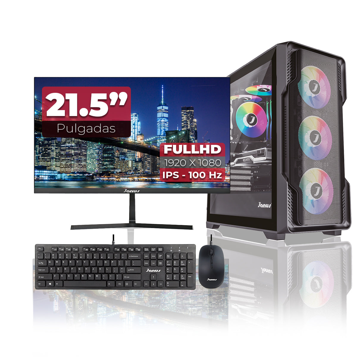 Computador Gamer Janus AMD RYZEN 5 8500G MEMORIA RAM 16GB RGB DDR5 SSD 512GB M.2   Board A620M-HDV-M2    FUENTE Janus 650W 80 PLUS BRONZE