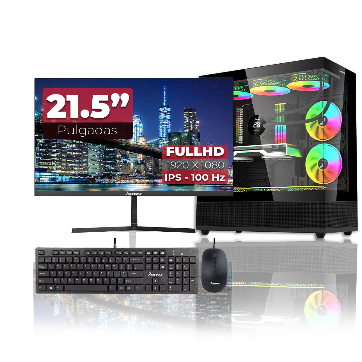 Computador Gamer Janus AMD RYZEN 5 8500G MEMORIA RAM 16GB RGB DDR5 SSD 512GB M.2   Board B650 GAMING PLUS WIFI    FUENTE Janus 650W 80 PLUS BRONZE