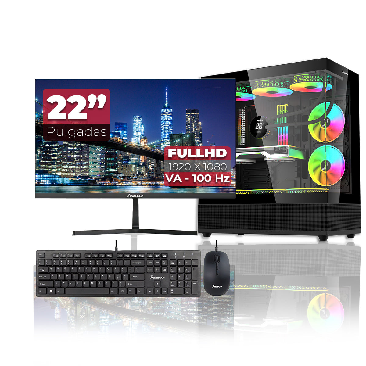 Computador Gamer Janus Amd Ryzen 5 8600G Memoria Ram 16Gb Ddr5 Ssd 512Gb M.2   Board A620M-Hdv-M2    Fuente Janus 400W