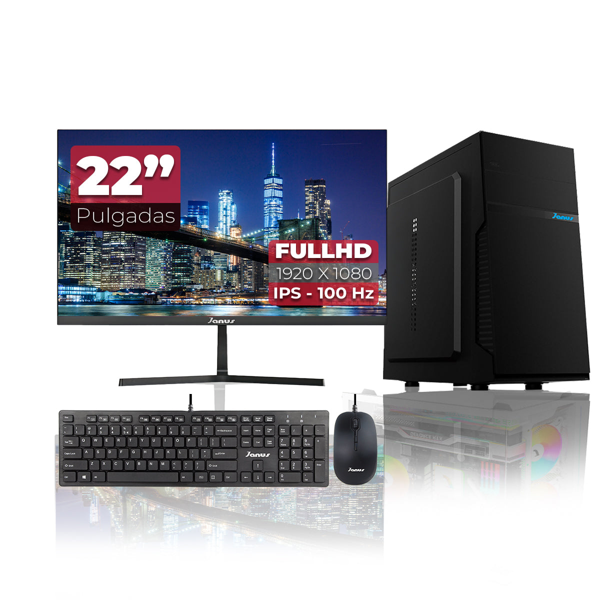 Computador De Escritorio Janus Amd Ryzen 5 4655G Memoria Ram 16Gb Ssd 512Gb M.2   Board A520M-A Pro    Fuente Janus 400W