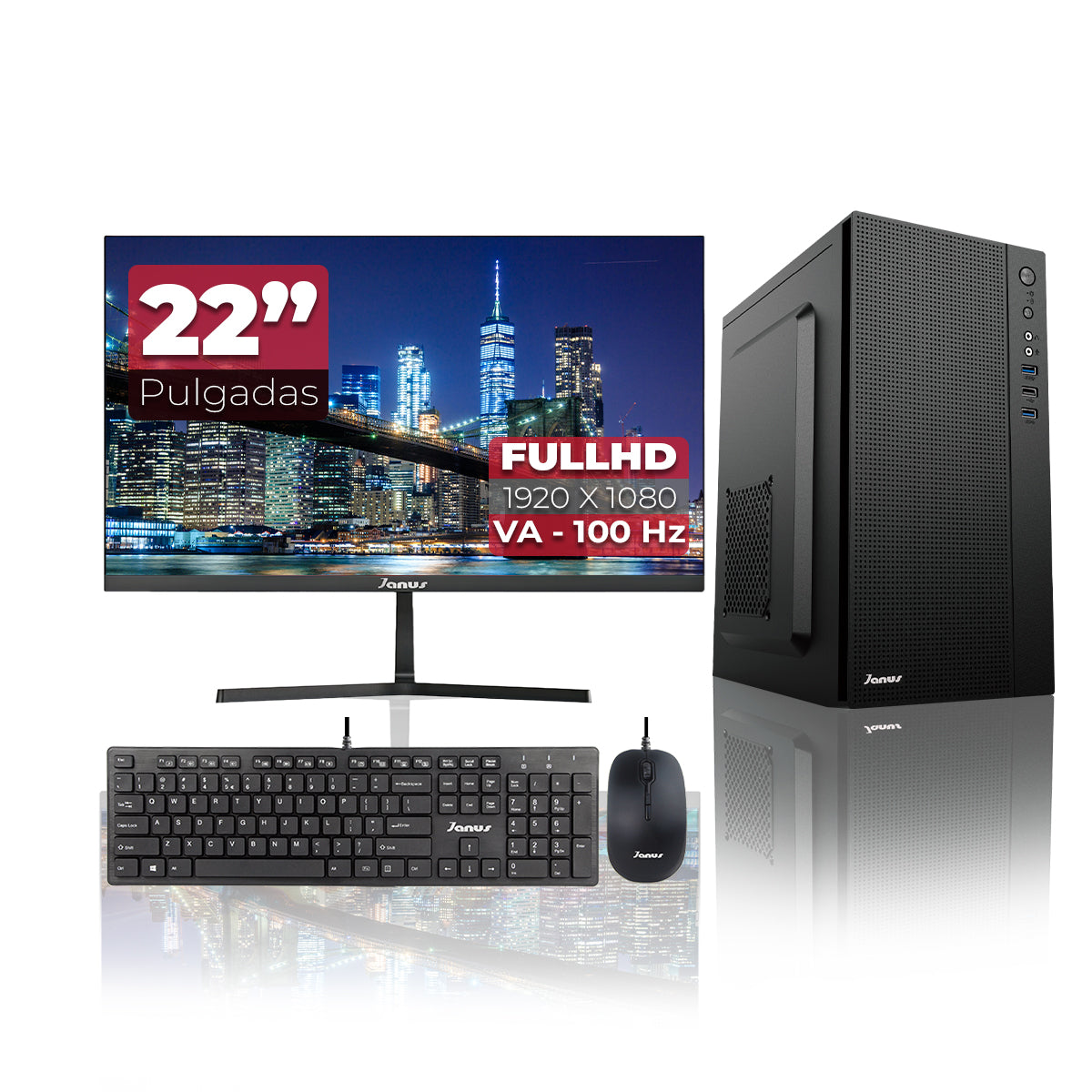 Computador de Escritorio Janus AMD RYZEN 5 4655G Memoria RAM 8GB SSD 512GB Sata   Board A520M    Fuente Janus 400W