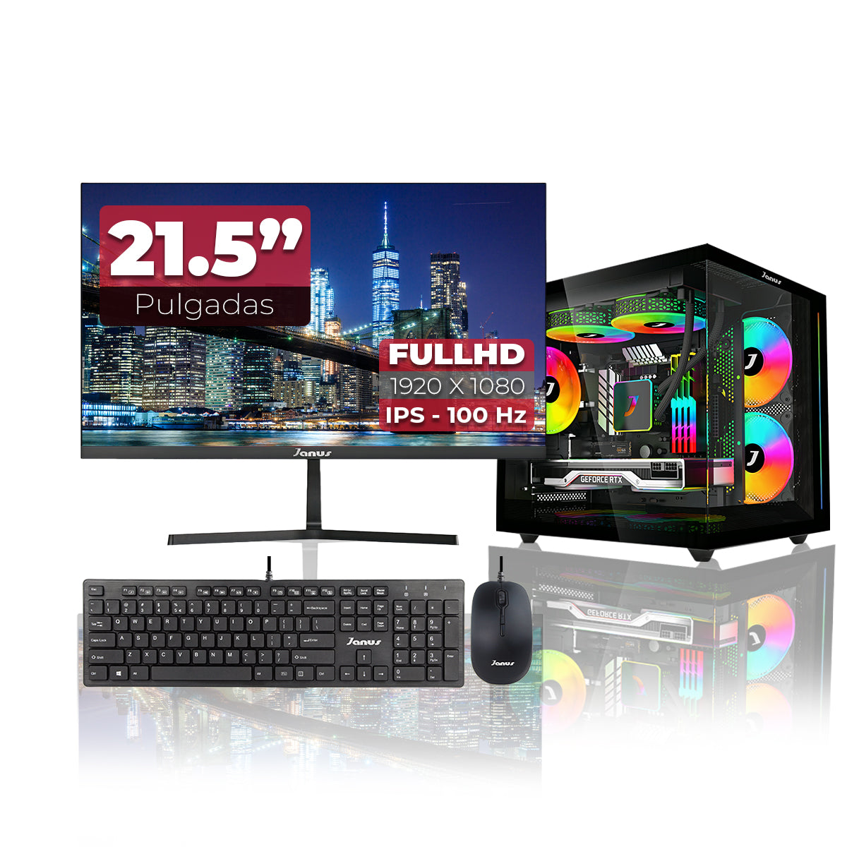 Computador Gamer Janus AMD RYZEN 5 5600GT MEMORIA RAM 16GB RGB SSD 512GB M.2  RTX 4060 Board A520M    FUENTE Janus 650W 80 PLUS BRONZE
