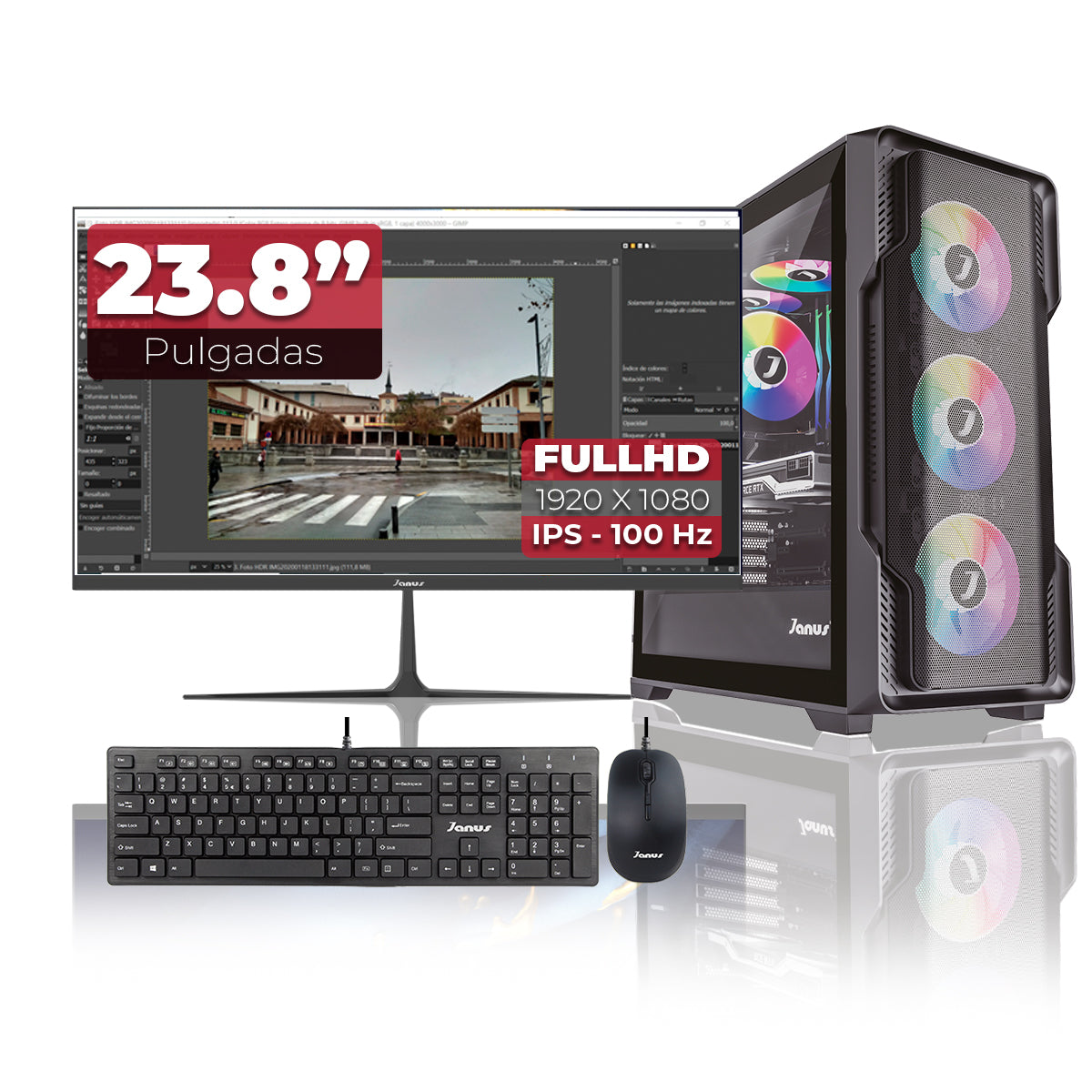 Computador Gamer Janus AMD RYZEN 5 5600GT MEMORIA RAM 16GB RGB SSD 512GB M.2   Board B550M HDV    FUENTE Janus 650W 80 PLUS BRONZE