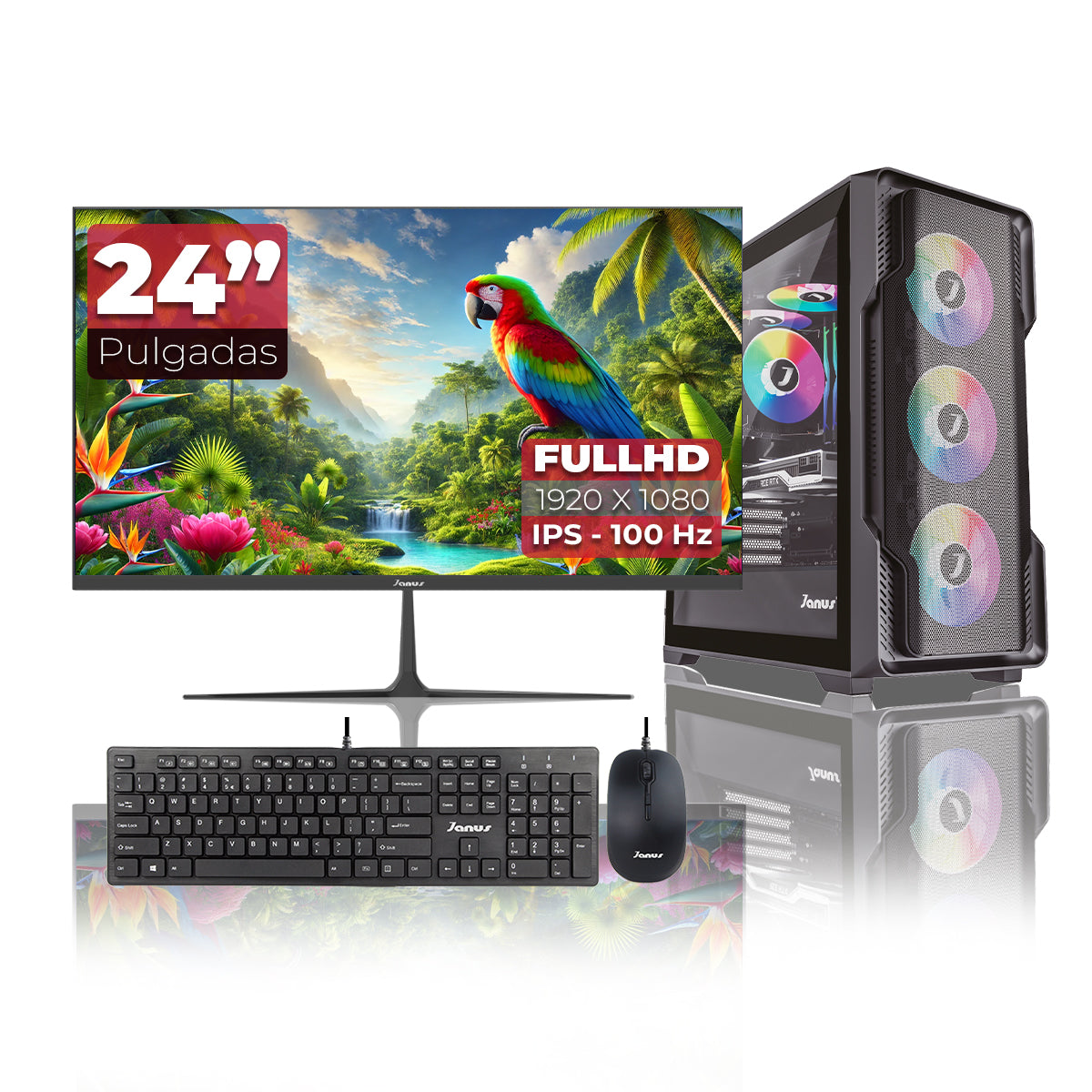 Computador Gamer Janus AMD RYZEN 5 8600G MEMORIA RAM 16GB RGB DDR5 SSD 512GB M.2   Board A520M    FUENTE Janus 350W