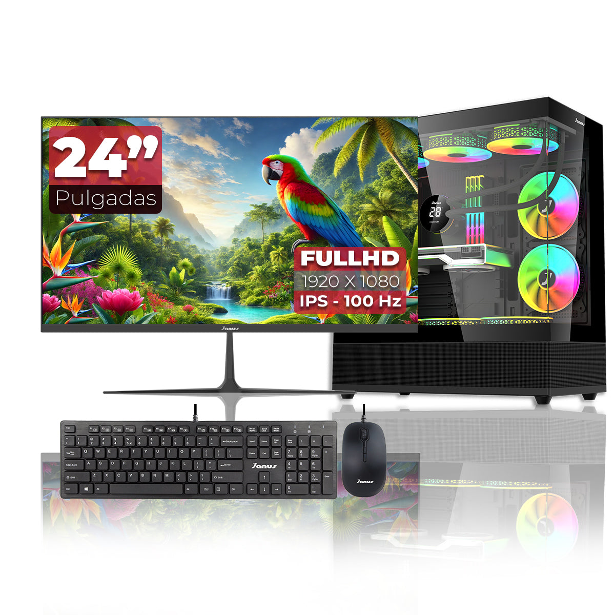Computador Gamer Janus AMD RYZEN 5 8600G MEMORIA RAM 16GB DDR5 SSD 512GB M.2   Board A620M-HDV-M2   Disipador ARGB FUENTE Janus 400W