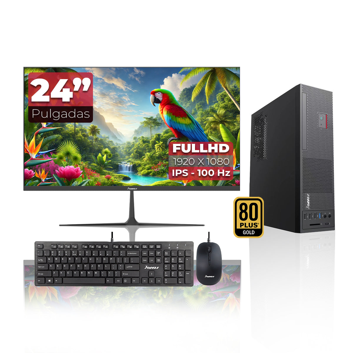 WORKSTATION JANUS INTEL CORE I5 14400 MEMORIA RAM 16GB SSD 512GB M.2   BOARD H610M    FUENTE JANUS 300W 80 + GOLD
