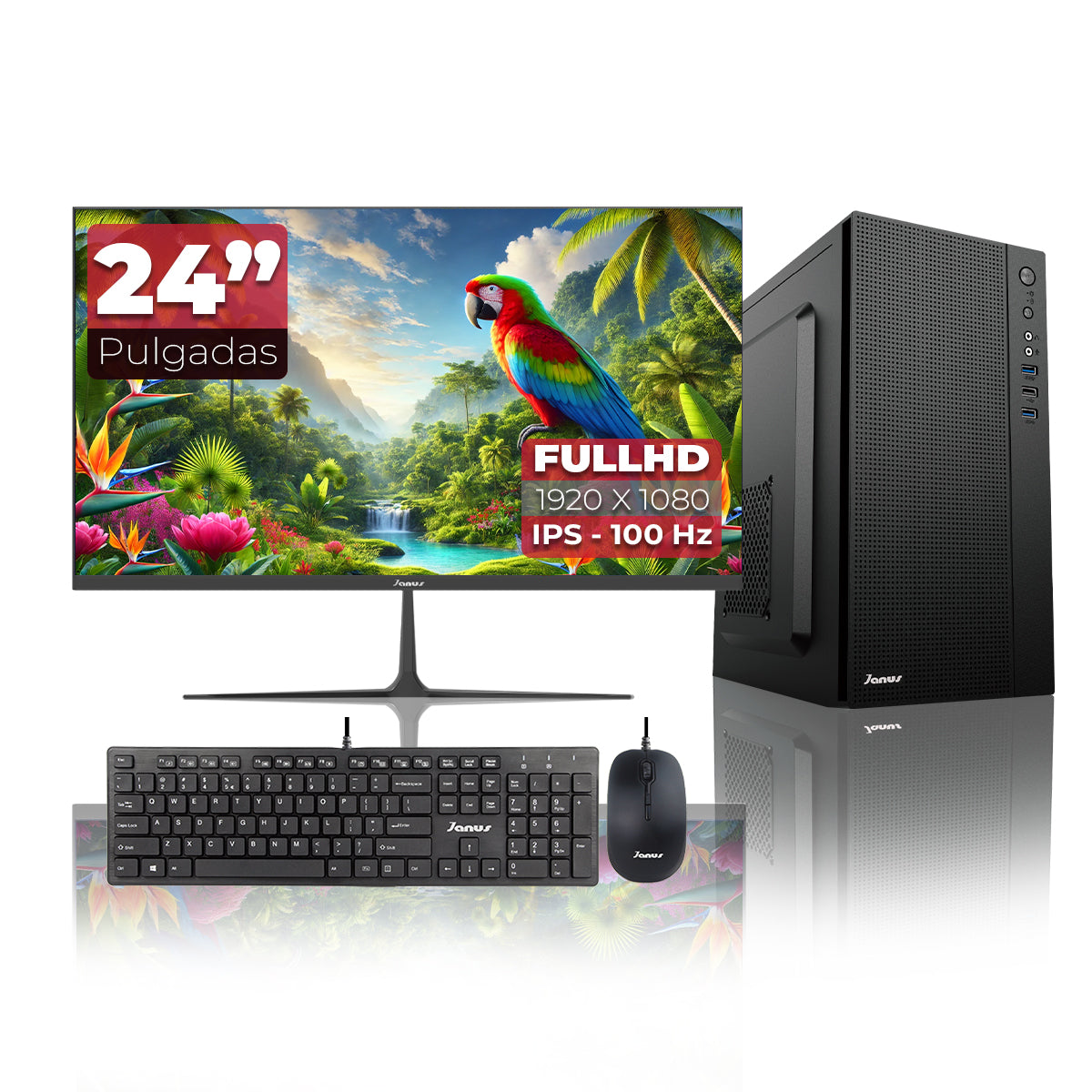 Computador de Escritorio Janus AMD RYZEN 5 4655G Memoria RAM 8GB SSD 512GB Sata   Board A520M    Fuente Janus 400W