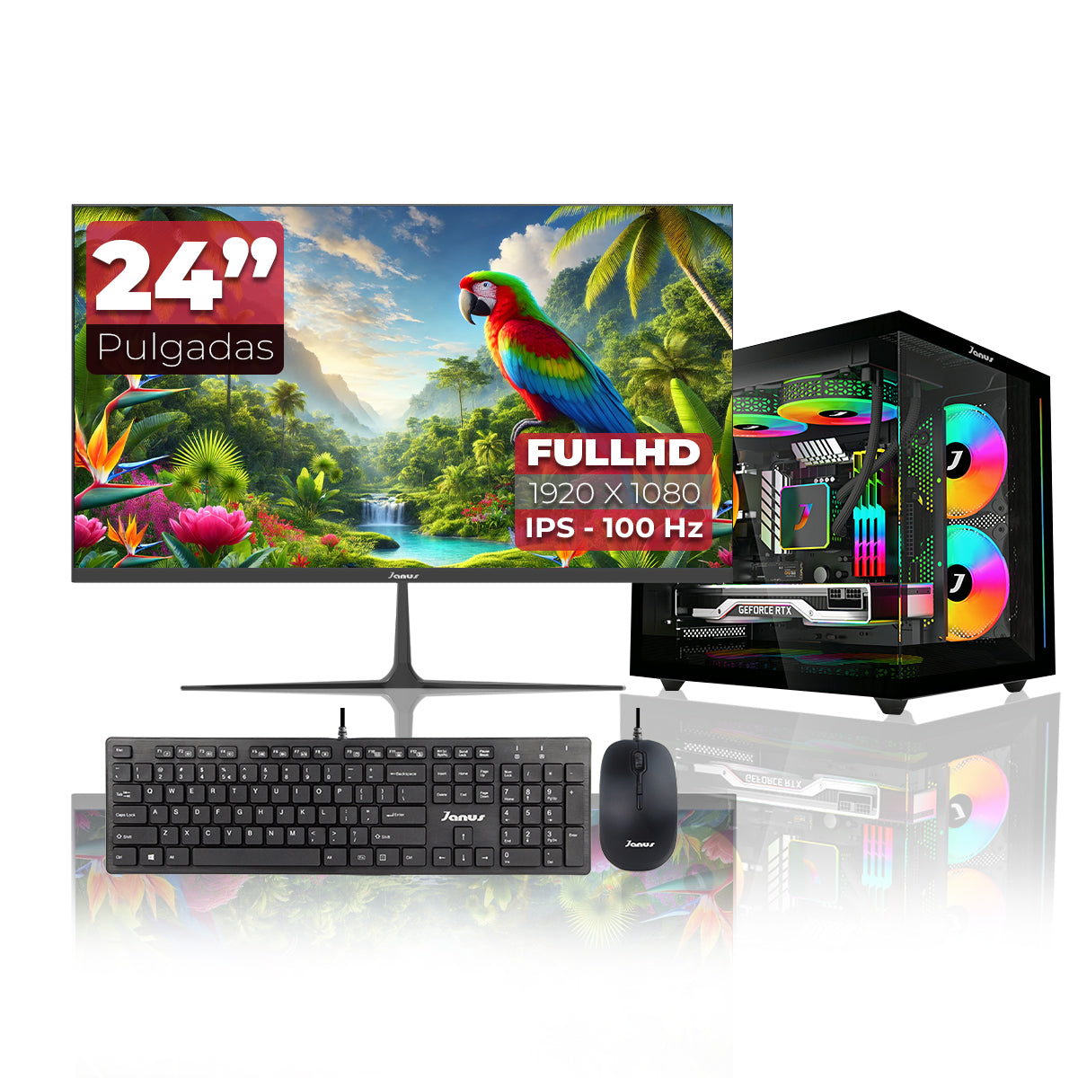 Computador Gamer Janus AMD RYZEN 5 5600GT MEMORIA RAM 16GB RGB SSD 512GB M.2  RTX 4060 Board A520M    FUENTE Janus 650W 80 PLUS BRONZE
