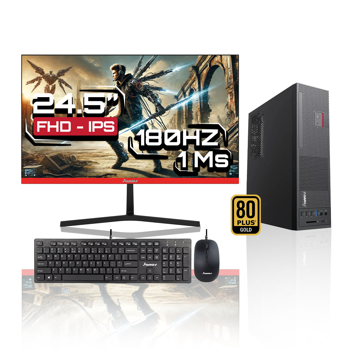 WORKSTATION JANUS INTEL CORE I5 14400 MEMORIA RAM 16GB SSD 512GB M.2   BOARD H610M    FUENTE JANUS 300W 80 + GOLD
