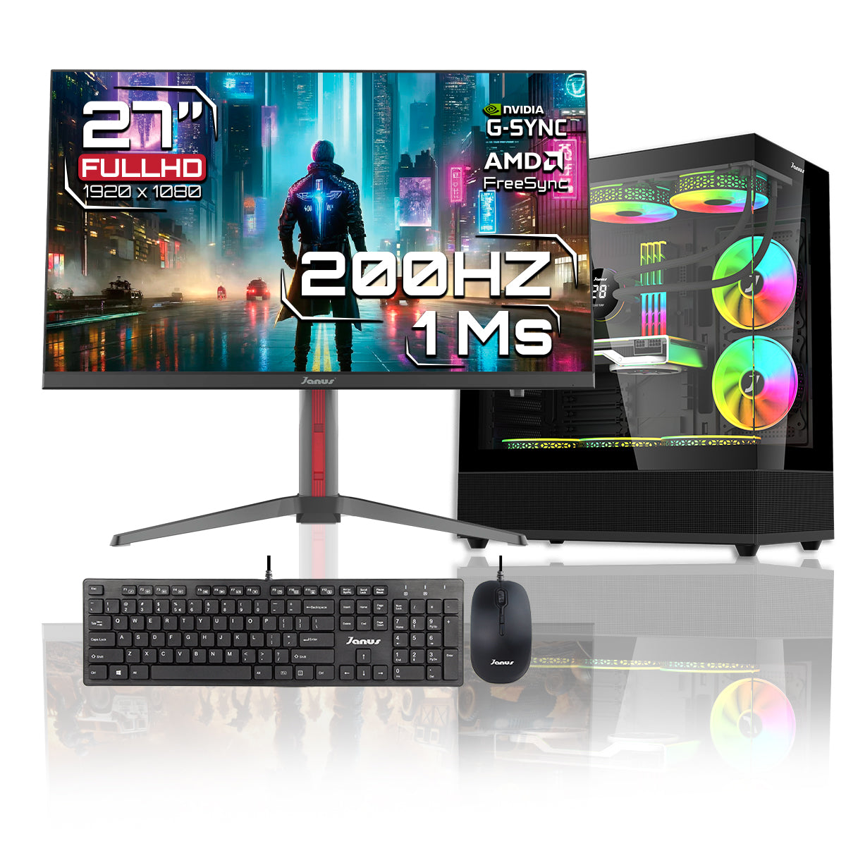 Computador Gamer Janus AMD RYZEN 5 8600G MEMORIA RAM 16GB DDR5 SSD 512GB M.2   Board A620M-HDV-M2   Disipador ARGB FUENTE Janus 400W