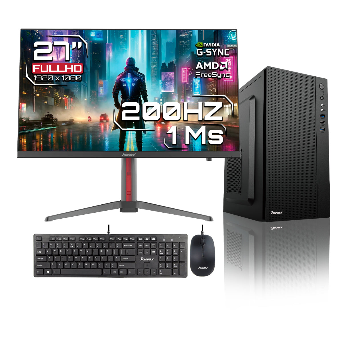 Computador de Escritorio Janus AMD RYZEN 5 4655G Memoria RAM 8GB SSD 512GB Sata   Board A520M    Fuente Janus 400W