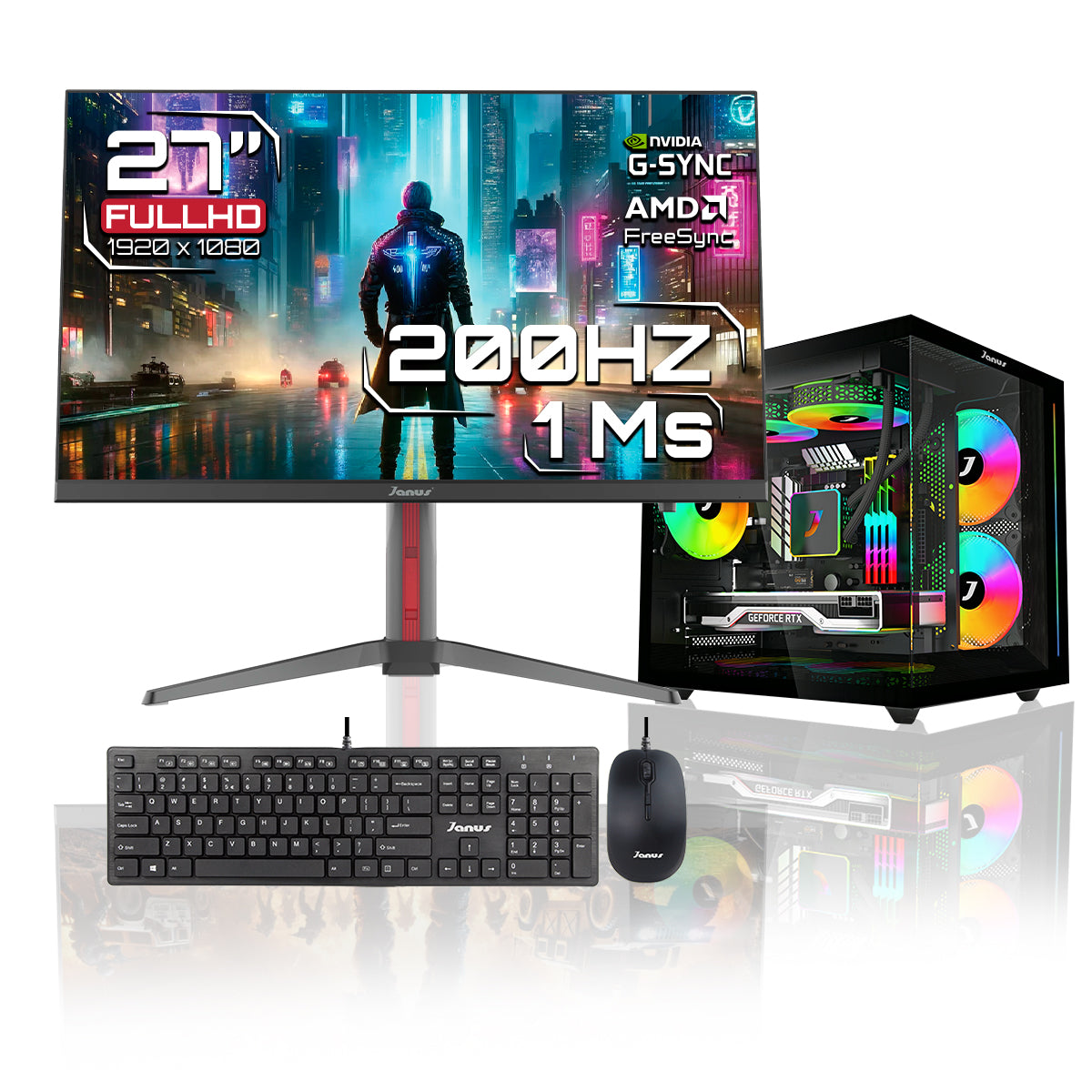 Computador Gamer Janus AMD RYZEN 7 5700G MEMORIA RAM 16GB RGB SSD 512GB M.2  RTX 3050 Board A520M    FUENTE Janus 400W