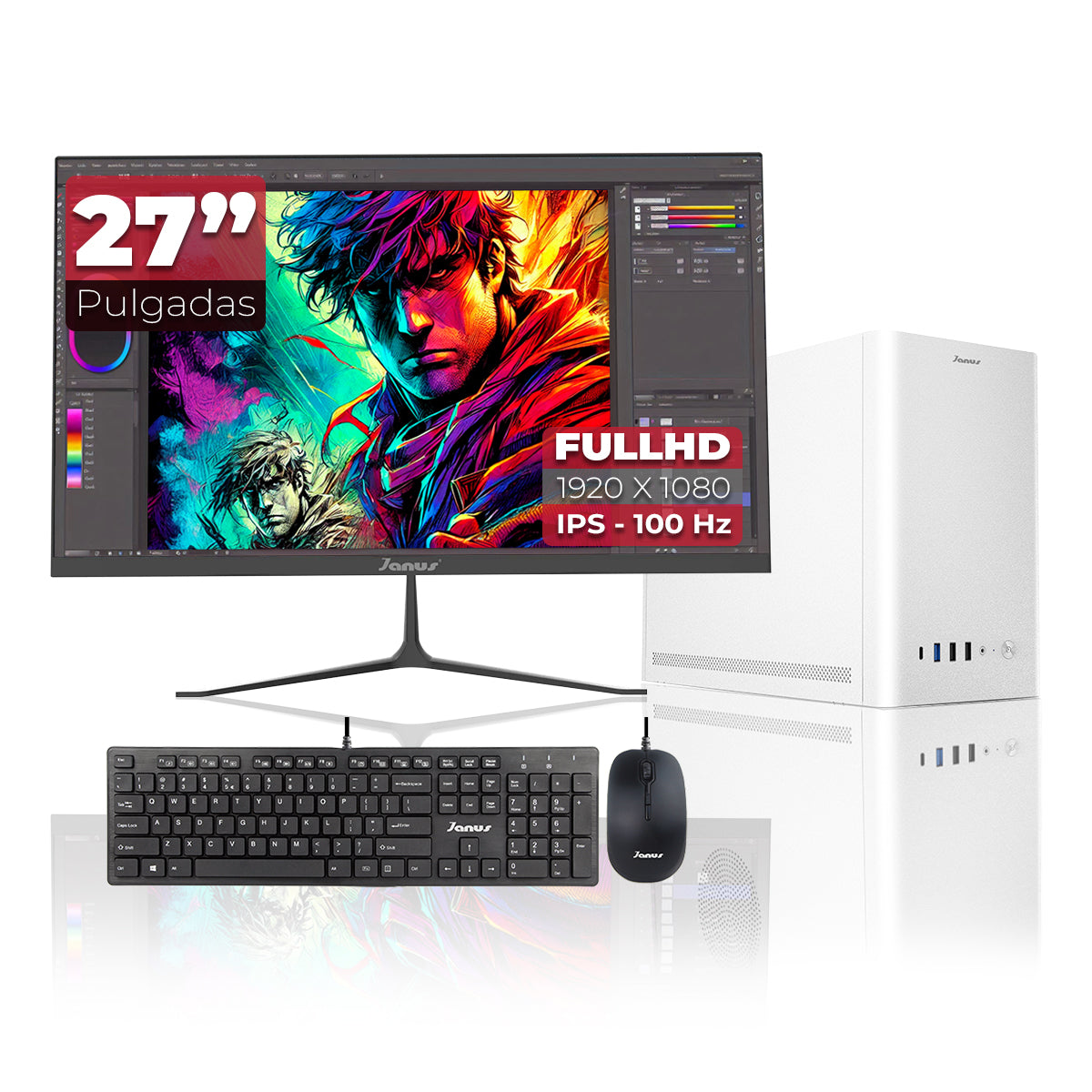 Computador De Escritorio Janus Amd Ryzen 5 5600Gt Memoria Ram 16Gb Ssd 1Tb M.2   Board A520M    Fuente Janus 300W