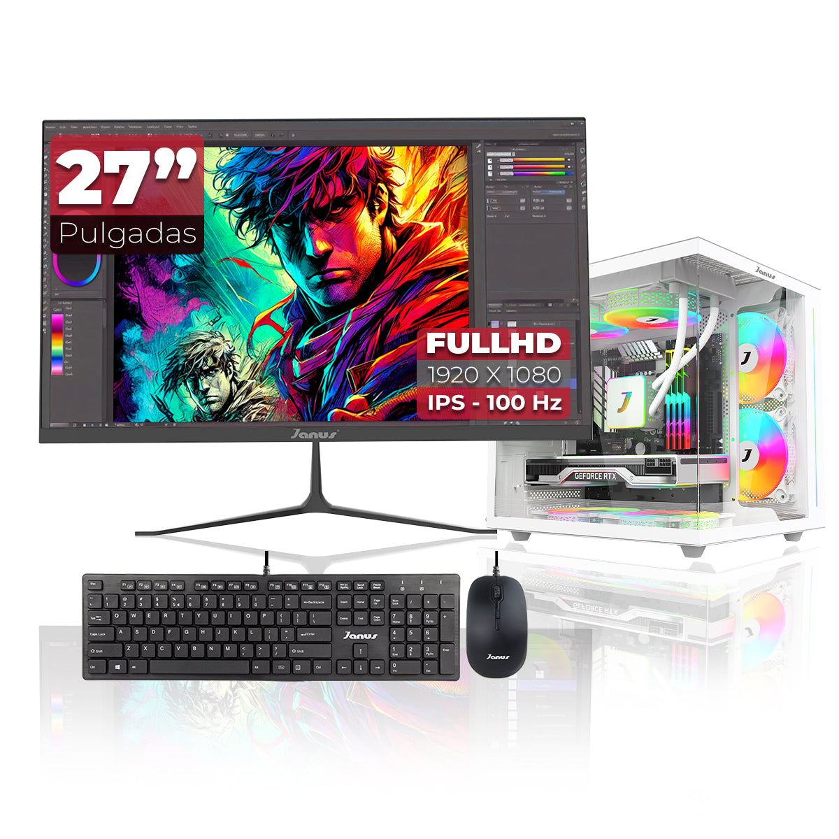 Computador Gamer Janus AMD RYZEN 5 5600GT MEMORIA RAM 32GB RGB SSD 512GB M.2   Board A520M    FUENTE Janus 650W 80 PLUS BRONZE