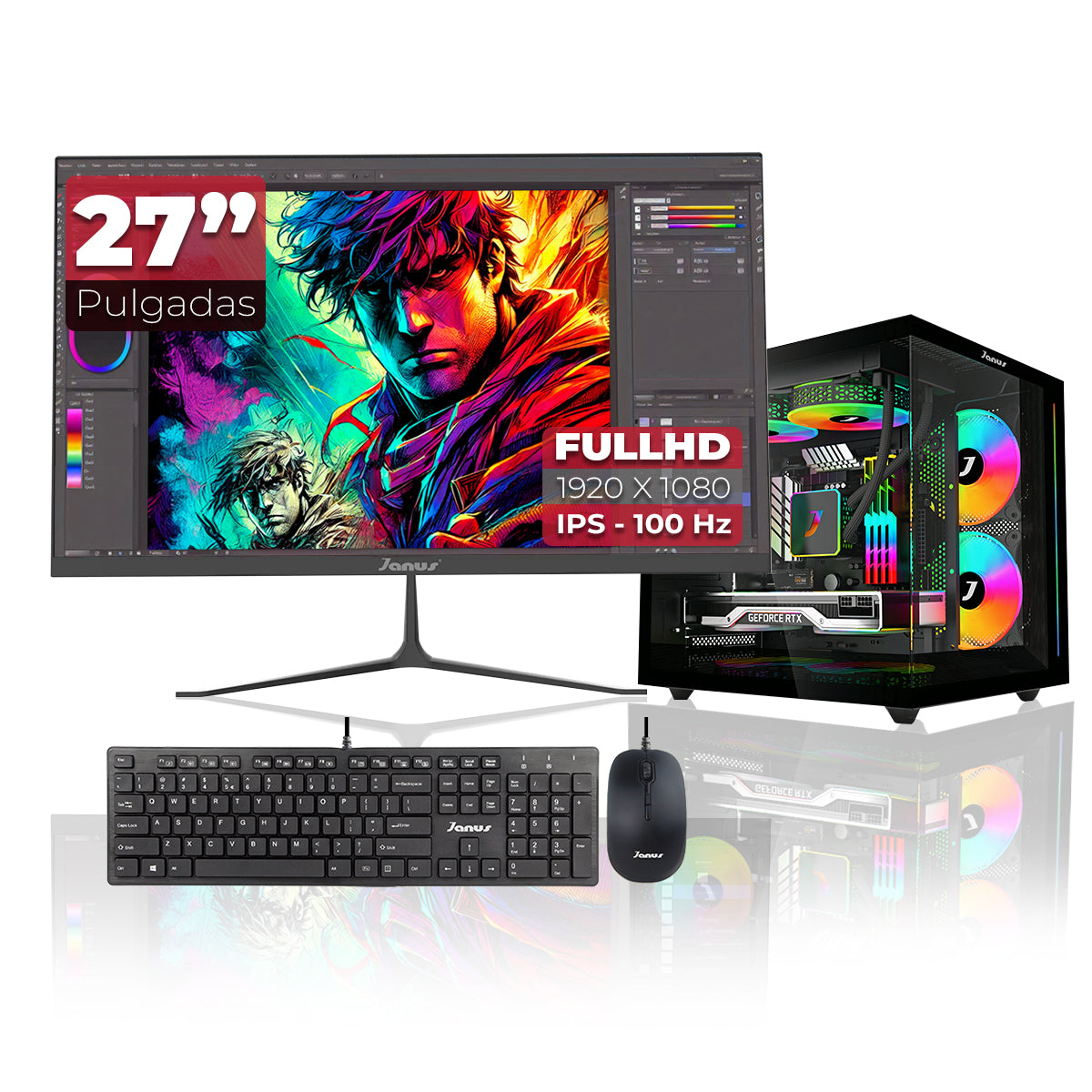 Computador Gamer Janus AMD RYZEN 5 8600G MEMORIA RAM 16GB DDR5 SSD 512GB M.2   Board A620M-HDV-M2    FUENTE Janus 400W