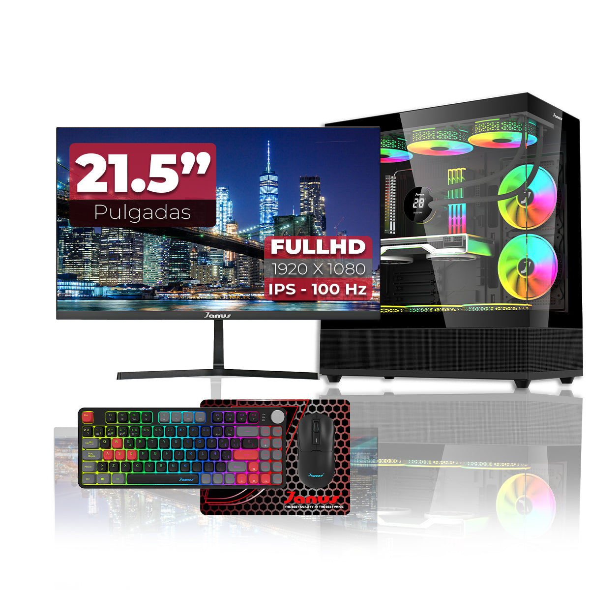 Computador Gamer Janus INTEL CORE I5 ULTRA 225 MEMORIA RAM 32GB RGB DDR5 SSD 1TB M.2   Board Z890 LiveMixer WiFi   Refrigeracion Liquida 360MM NEGRA FUENTE Janus 650W 80 PLUS BRONZE