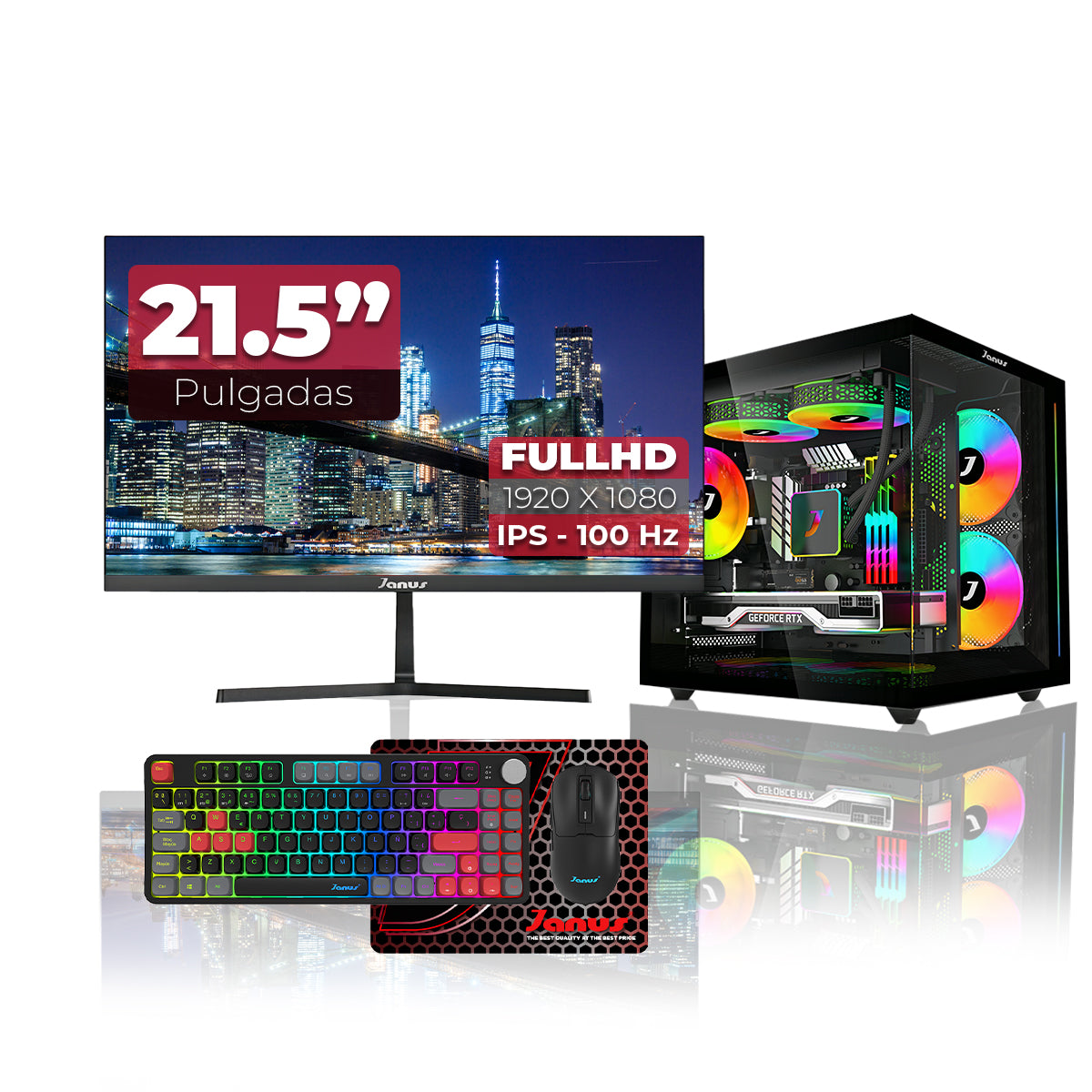 Computador Gamer Janus INTEL CORE I5 12400F MEMORIA RAM 16GB RGB SSD 512GB M.2  RTX 3050 Board H610M    FUENTE Janus 400W
