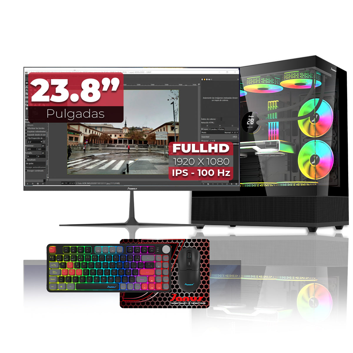Computador Gamer Janus INTEL CORE I5 ULTRA 225 MEMORIA RAM 32GB RGB DDR5 SSD 1TB M.2   Board Z890 LiveMixer WiFi   Refrigeracion Liquida 360MM NEGRA FUENTE Janus 650W 80 PLUS BRONZE