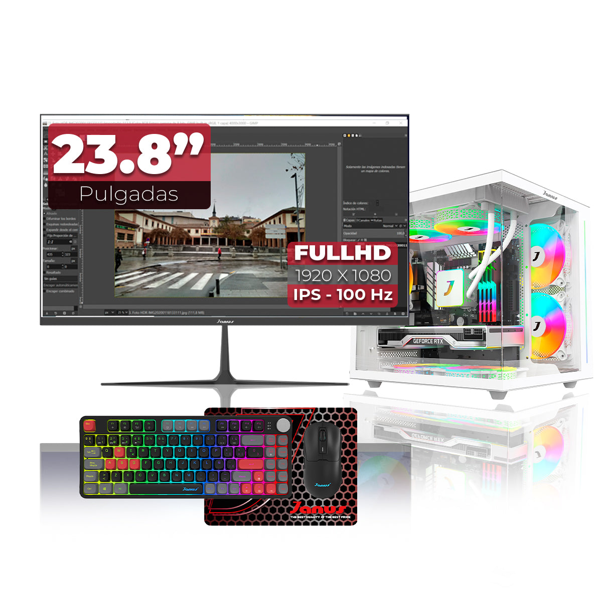 Computador Gamer Janus INTEL CORE I5 12400F MEMORIA RAM 16GB RGB SSD 512GB M.2  RTX 3050 Board H610M    FUENTE Janus 400W