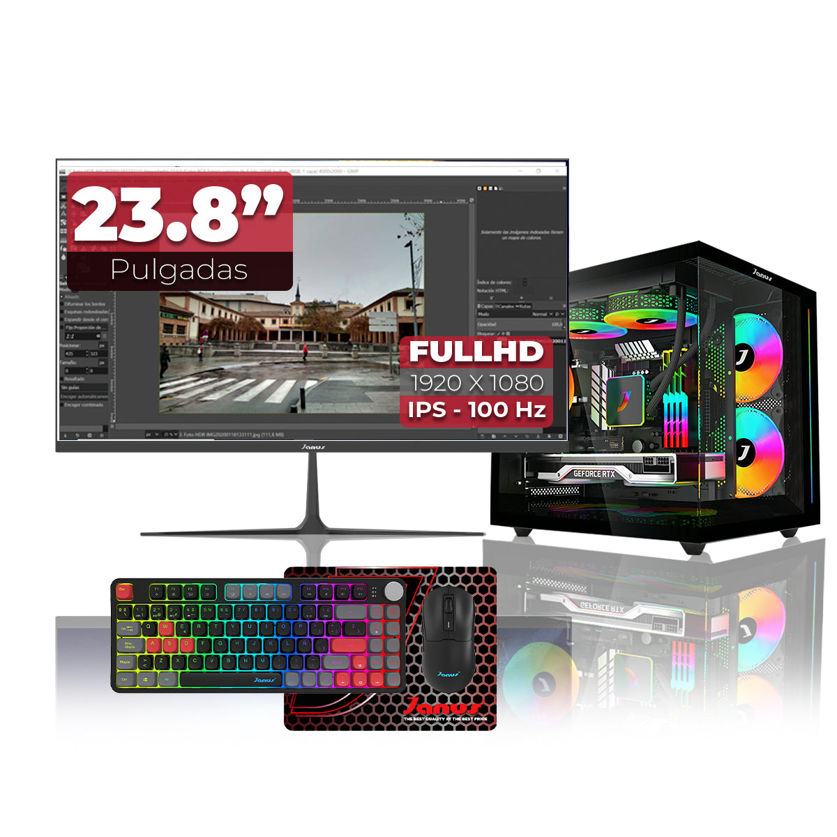 Computador Gamer Janus INTEL CORE I5 12400F MEMORIA RAM 16GB RGB SSD 512GB M.2  RTX 3050 Board H610M    FUENTE Janus 400W
