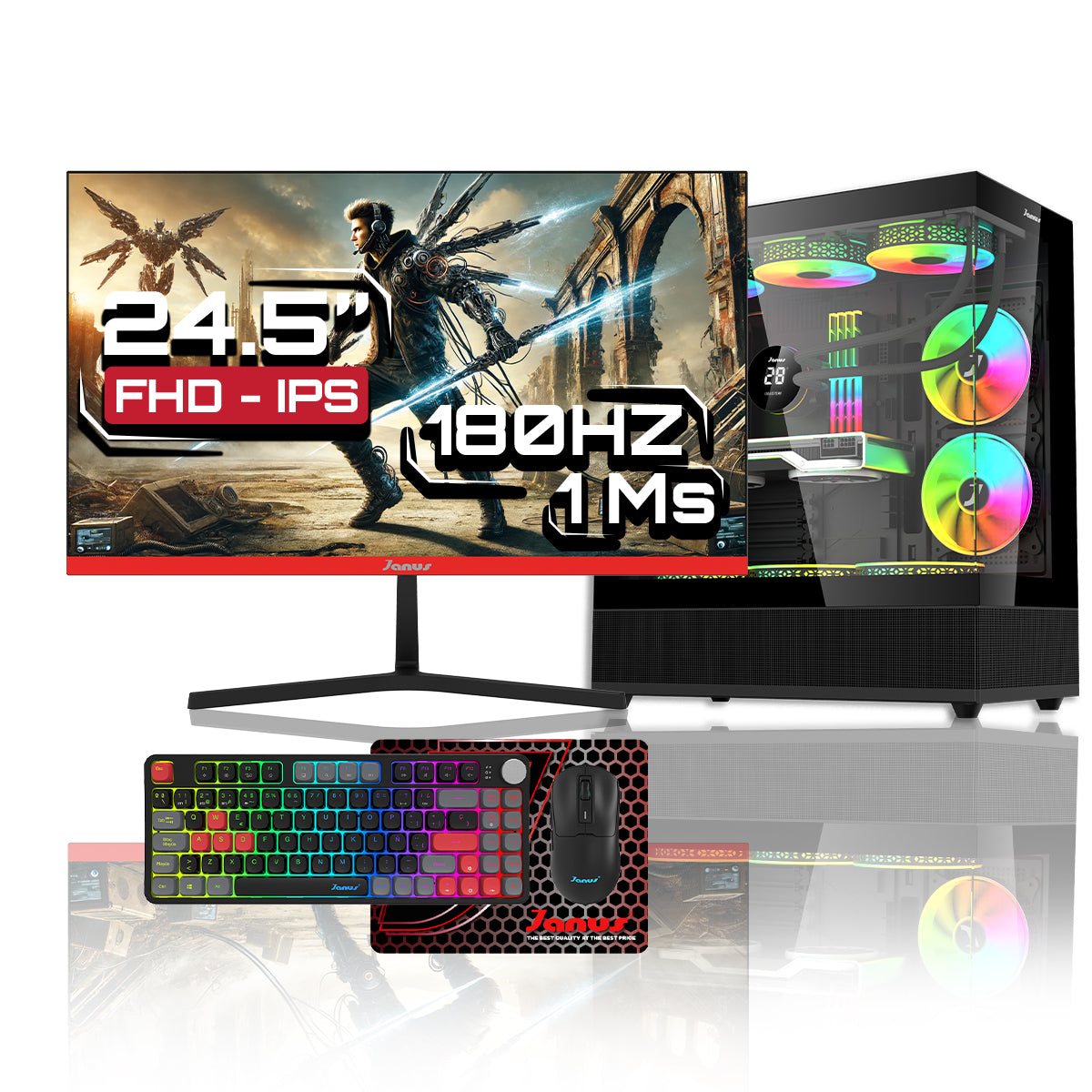 Computador Gamer Janus INTEL CORE I5 ULTRA 225 MEMORIA RAM 32GB RGB DDR5 SSD 1TB M.2   Board Z890 LiveMixer WiFi   Refrigeracion Liquida 360MM NEGRA FUENTE Janus 650W 80 PLUS BRONZE