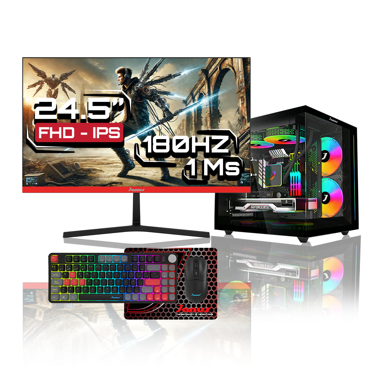 Computador Gamer Janus AMD RYZEN 7 5700G MEMORIA RAM 16GB RGB SSD 512GB M.2  RTX 3050 Board A520M    FUENTE Janus 400W