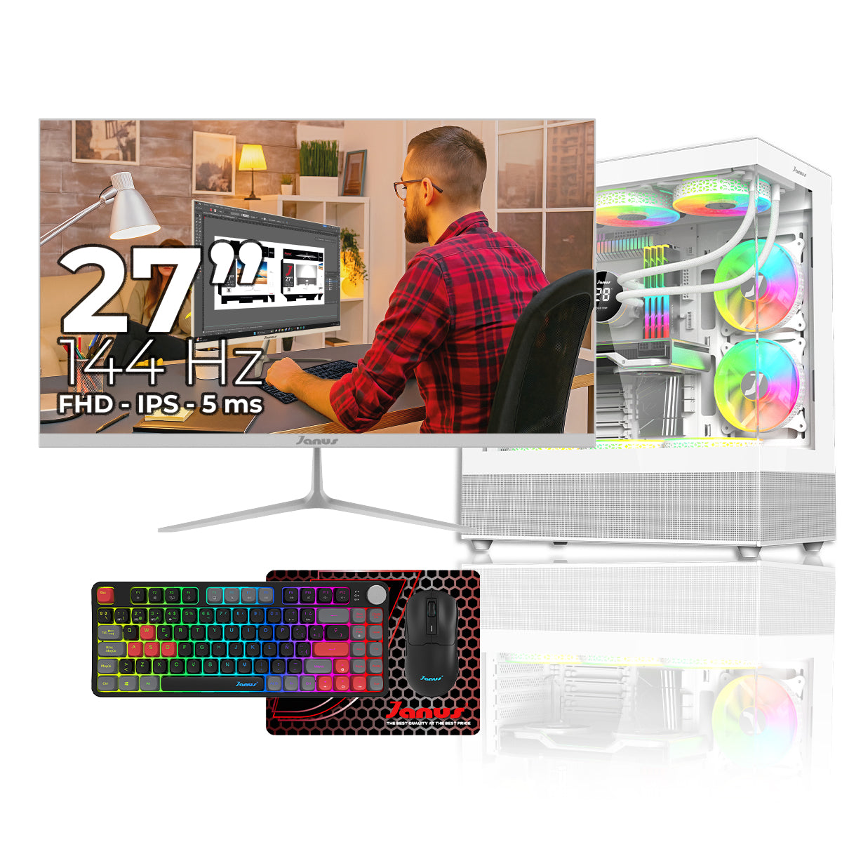 Computador Gamer Janus INTEL CORE I7 12700F MEMORIA RAM 16GB DDR5 SSD 1TB M.2  RTX 3060 Board B760M-C WIFI   Disipador ARGB FUENTE Janus 650W 80 PLUS BRONZE