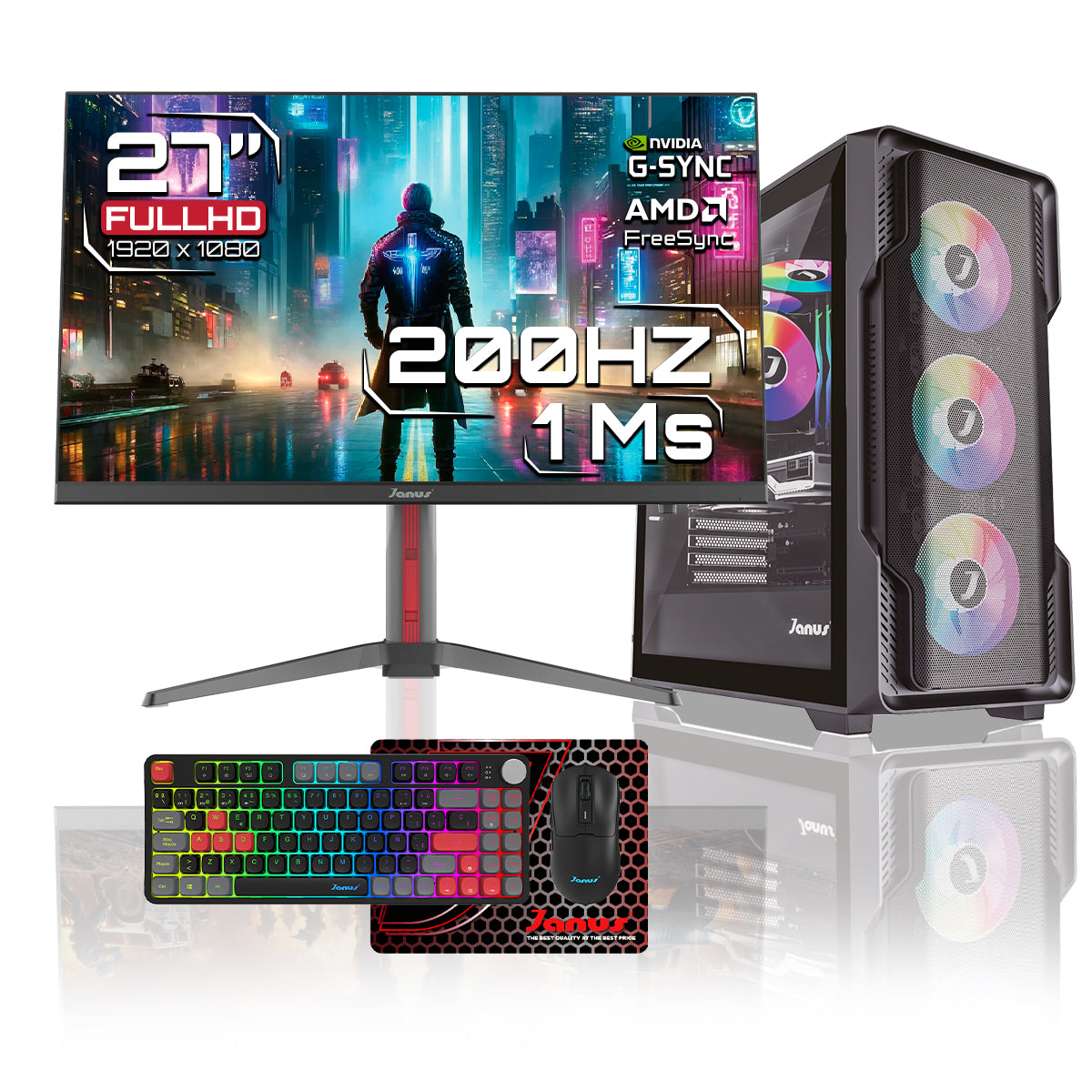 Computador Gamer Janus INTEL CORE I7 12700F MEMORIA RAM 16GB RGB DDR5 SSD 1TB M.2  RTX 3060 Board B760M-C WIFI   Disipador ARGB FUENTE Janus 650W 80 PLUS BRONZE
